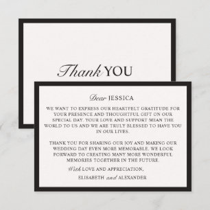 Old Money, Off-white Wedding Danke Karte