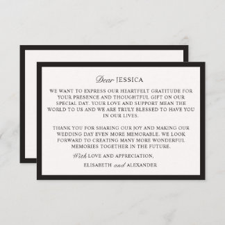 Old Money, Off-white Wedding Danke Karte