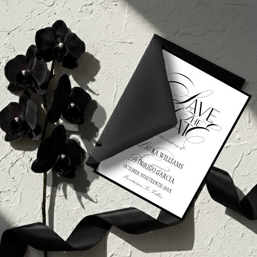 Old Money Photo Flat Save The Date Card