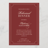 Old Money Red & Ivory Checkered Rehearsal Dinner Einladung (Rückseite)