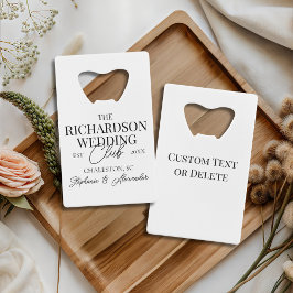 Old Money Social Club Custom Wedding Merch Favor Geldbeutel Flaschenöffner