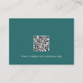 Old Money Teal Classic QR Code Wedding Begleitkarte (Rückseite)