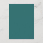 Old Money Teal Classic QR Code Wedding RSVP Karte (Rückseite)
