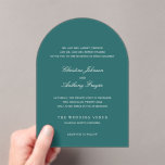 Old Money Teal Classic Wedding Acryleinladungen<br><div class="desc">A timeless old money style wedding invitation with elegant typography and a classic minimalist layout. Perfect for luxury weddings,  formal events,  and sophisticated celebrations.</div>