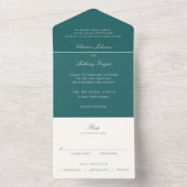 Old Money Teal Classic Wedding All In One Einladung (Innen Boden)