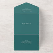 Old Money Teal Classic Wedding All In One Einladung (Außenbereich)