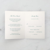 Old Money Teal Classic Wedding Einladung (Innenseite)
