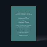 Old Money Teal Classic Wedding Einladung<br><div class="desc">A timeless old money style wedding invitation with elegant typography and a classic minimalist layout. Perfect for luxury weddings,  formal events,  and sophisticated celebrations.</div>