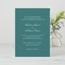 Old Money Teal Classic Wedding