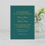 Old Money Teal Classic Wedding Folieneinladung<br><div class="desc">A timeless old money style wedding invitation with elegant typography and a classic minimalist layout. Perfect for luxury weddings,  formal events,  and sophisticated celebrations.</div>