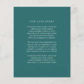 Old Money Teal Classic Wedding Invite (Rückseite)
