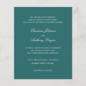Old Money Teal Classic Wedding Invite (Vorderseite)