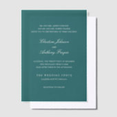 Old Money Teal Classic Wedding Pergament Einladungen (Versetzt)