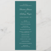 Old Money Teal Classic Wedding Programm (Vorderseite)