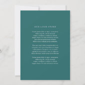 Old Money Teal Classic Wedding Save The Date (Rückseite)