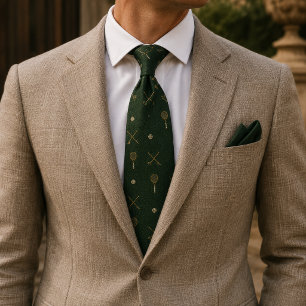 Old Money Tennis Schläger Country Club Grün Krawatte
