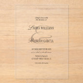 Old Money Timeless Wedding Acryleinladungen (Vorderseite)