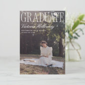 Old Money Two Photo Graduation Announcement  Einladung (Stehend Vorderseite)