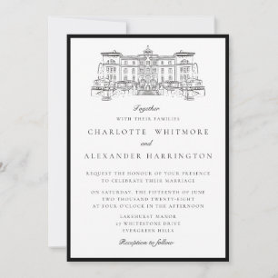Old Money Venue Illustration Schwarze Umrandung Ho Einladung