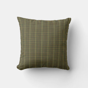 Old Money Waldgrün Rostorange Tartan Karo  Kissen