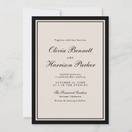 Old Money Wedding Classic Black Invitation Einladung