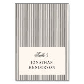 Old Money Wedding Escort Name Card Tischnummer (Vorderseite)