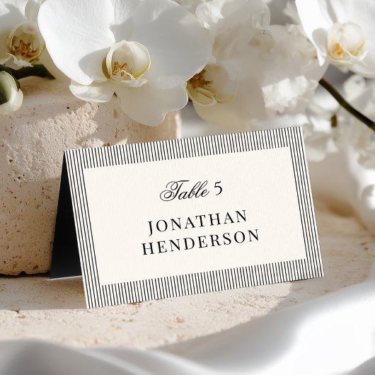 Old Money Wedding Escort Name Card Tischnummer
