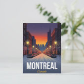 Old Montreal Winter Snowy Street Postkarte (Stehend Vorderseite)