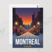 Old Montreal Winter Snowy Street Postkarte (Vorne/Hinten)