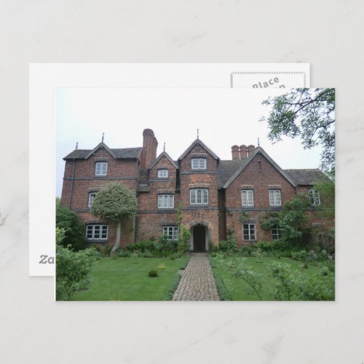 Old Moseley Hall 17. Jahrhundert Englisch Bauernho Postkarte (Vorne/Hinten)