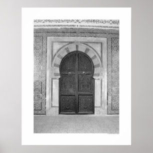 Old Mosque Door (B&W) Poster