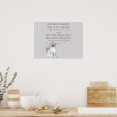 Old Mother Hubbard Cartoon-Spaß in Grautönen Poster (Küche)