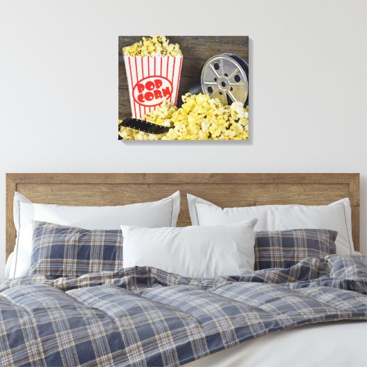 Old Movie Reel und Popcorn Leinwanddruck (Insitu (Schlafzimmer))