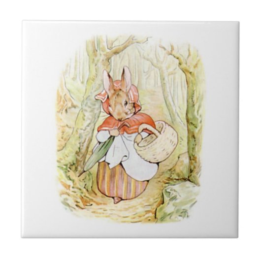 Old Mrs Rabbit (Little Red Riding Hood) (B Potter) Fliese (Vorderseite)