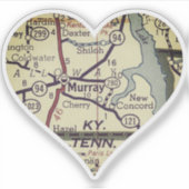 Old Murray KY Map Aufkleber (Vorderseite)
