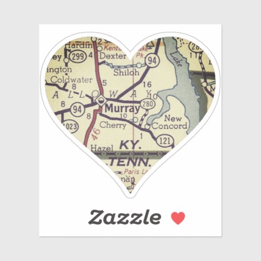 Old Murray KY Map Aufkleber (Blatt)