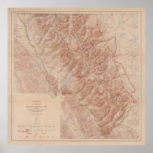 Old National Park Map (1914)  Poster (Vorne)