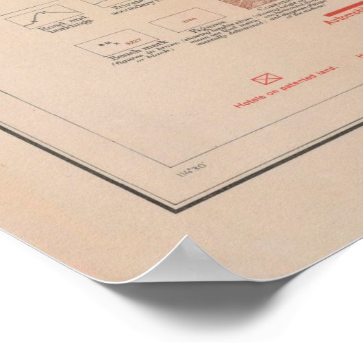 Old National Park Map (1914)  Poster (Ecke)