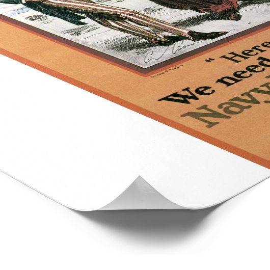 Old Navy Recruiting Poster um 1917 (Ecke)