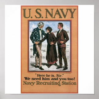 Old Navy Recruiting Poster um 1917