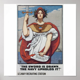 Old Navy Recruiting Poster um 1917