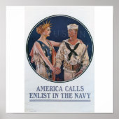 Old Navy Recruiting Poster um 1917 (Vorne)