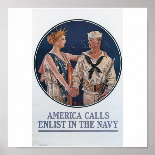 Old Navy Recruiting Poster um 1917 (Vorne)