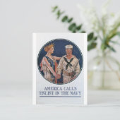 Old Navy Recruiting Poster um 1917 Postkarte (Stehend Vorderseite)
