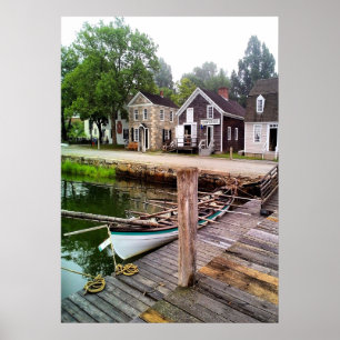 Old New England Whaling Town Poster