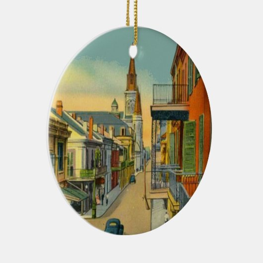 Old New Orleans French Quarter Keramikornament (Rechts)