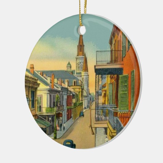 Old New Orleans French Quarter Keramikornament (Links)