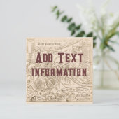 Old New Orleans Map bearbeiten Text, Party Einladu Einladung (Stehend Vorderseite)