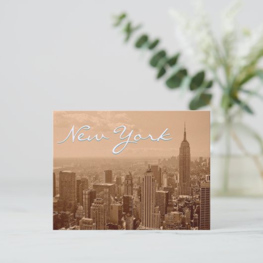 Old New York City Foto & Script Postcard Postkarte (Stehend Vorderseite)