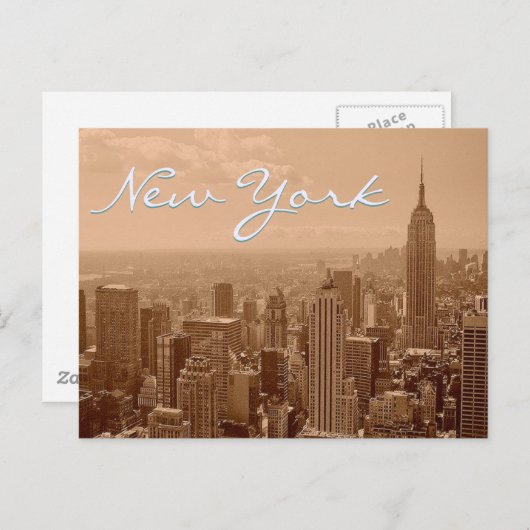 Old New York City Foto & Script Postcard Postkarte (Vorne/Hinten)